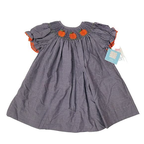 NWT Vive La Fete Size 3 Purple Pumpkin Smocked Dress - Picture 1 of 5
